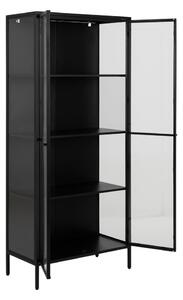Vitrină din metal Actona Newcastle, înălțime 180 cm, negru