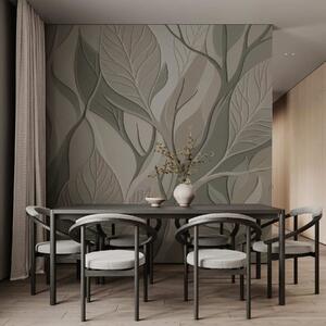 Tapet Frunze care se intersectează, Fototapet Natură, Fototapet Frunze, w05448 : Uwalls.ro
