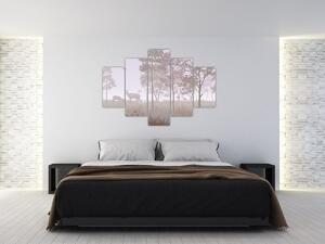 Tablou - Pădure,monocrom (150x105 cm)