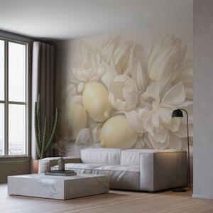 Tapet Un buchet floral delicat cu lămâi, Imagini de fundal unice, w05449 : Uwalls.ro