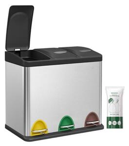 Coș de reciclare SORT 24L (3x8L), argintie Jurhan