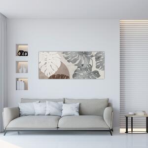 Tablou - Design cu frunze (120x50 cm)