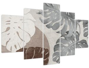 Tablou - Design cu frunze (150x105 cm)