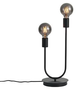 Lampă de masă Art Deco neagră cu 2 lumini - Tuning