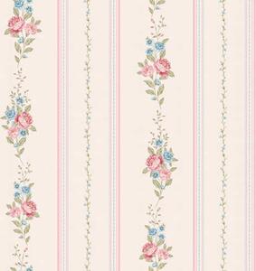 Tapet Model floral cu dungi, în culori delicate, Tapet flori, a01130 : Uwalls.ro