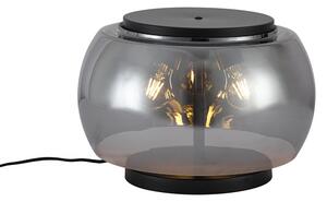 Lampă de masă de design neagră cu sticlă fumurie cu 3 lumini - Bino