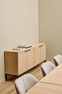 Bufet Kensington, Negru mat, 80x180x40 cm