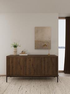 Bufet Palmdale V1, Negru mat, 80x158x40 cm