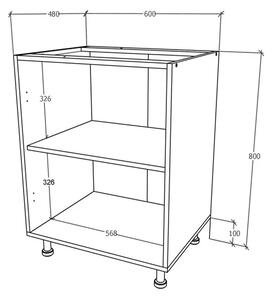 Corp haaus Karo, 2 Usi, Gri Lucios/Alb, MDF, 60 x 50 x 80 cm