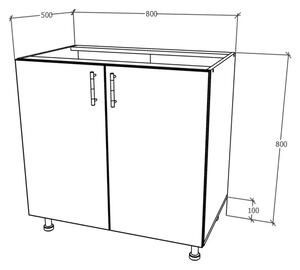 Corp haaus Karo, 2 Usi, Gri Lucios/Alb, MDF, 80 x 50 x 80 cm