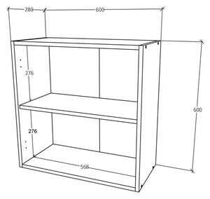 Corp haaus Karo, 2 Usi, Lemn Natural/Alb, 60 x 30 x 60 cm