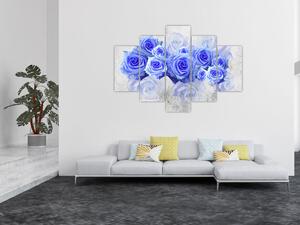 Tablou - Trandafiri albaștri (150x105 cm)