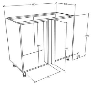 Corp haaus Karo, Alb, 98 x 50 x 80 cm