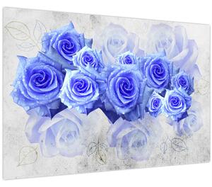 Tablou - Trandafiri albaștri (90x60 cm)