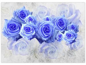 Tablou - Trandafiri albaștri (70x50 cm)