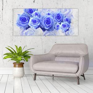 Tablou - Trandafiri albaștri (120x50 cm)