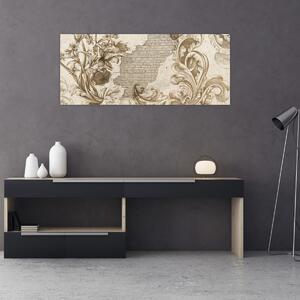 Tablou - Perete cu flori (120x50 cm)