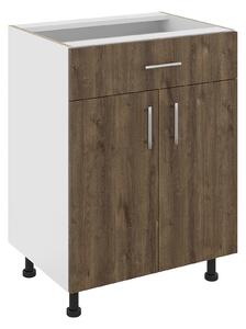 Corp haaus Karo, 1 Sertar, 2 Usi, Stejar Bronz/Alb, 60 x 50 x 80 cm