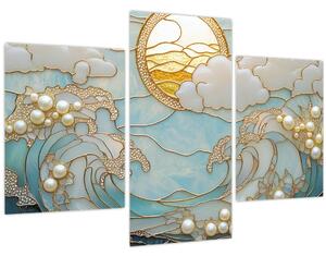 Tablou - Perle 3D în Ocean (90x60 cm)