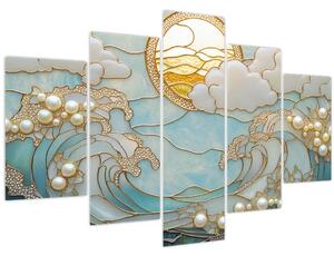 Tablou - Perle 3D în Ocean (150x105 cm)