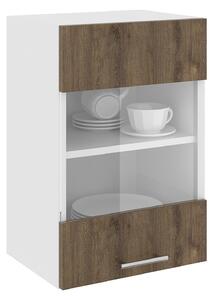 Corp haaus Karo, O Usa, cu sticla, Stejar Bronz/Alb, 40 x 30 x 60 cm