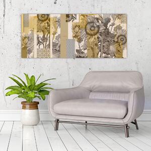 Tablou - Colaj cu floarea-soarelui (120x50 cm)