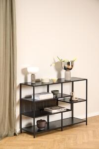 Biblioteca Seaford V1, Negru, 78x114x35 cm