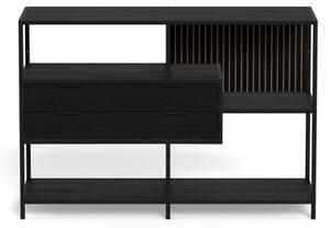 Biblioteca Seaford V2, Negru, 78x114x35 cm