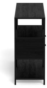 Biblioteca Seaford V2, Negru, 78x114x35 cm