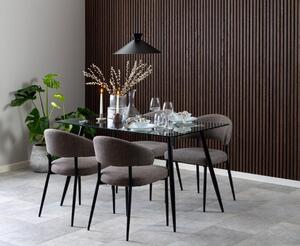 Scaun dining Edina, Gri, 77x56x55 cm