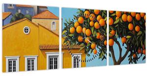 Tablou - Portocal (cu ceas) (90x30 cm)