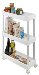 Polita etajera multifunctionala cu roti 3 rafturi MINO, Alb, WENKO