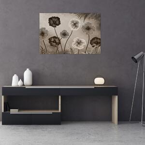 Tablou - Flori desenate (90x60 cm)