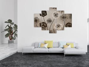 Tablou - Flori desenate (150x105 cm)