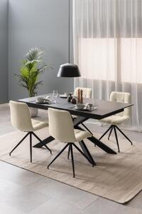 Masa dining Irwine, Negru, 76x210x90 cm