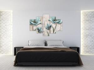 Tablou - Flori texturate (150x105 cm)