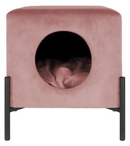 Pat din catifea pentru animale de companie Leitmotiv Snog, roz