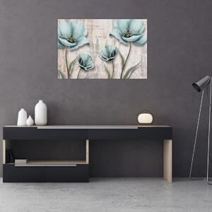 Tablou - Flori texturate (90x60 cm)