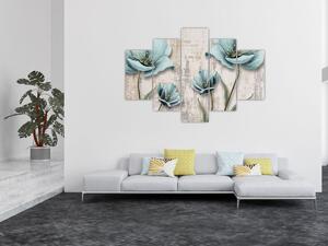 Tablou - Flori texturate (150x105 cm)