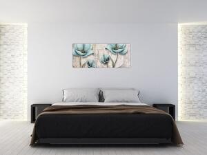 Tablou - Flori texturate (120x50 cm)