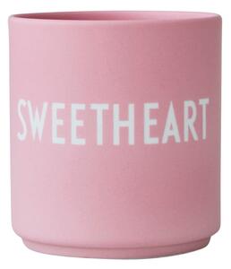 Cană din porțelan Design Letters Sweetheart, 300 ml, roz