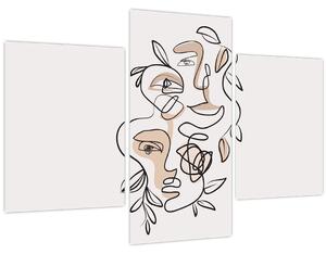 Tablou - Line art facials (90x60 cm)