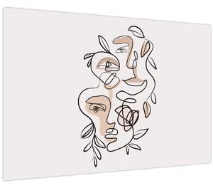 Tablou - Line art facials (90x60 cm)