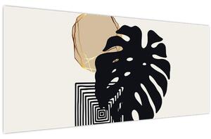 Tablou - Abstracție cu frunze tropicale N⁰2 (120x50 cm)
