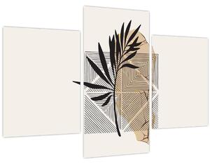 Tablou - Abstracție cu frunze tropicale N⁰1 (90x60 cm)
