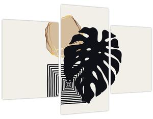 Tablou - Abstracție cu frunze tropicale N⁰2 (90x60 cm)