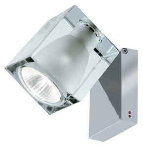 Fabbian Cubetto aplică perete GU10 crom/clar, reglabil, Transparent, Camera de zi / sufragerie, Sticlă, Design