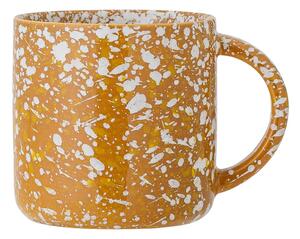 Cană din gresie ceramică Bloomingville Carmel, 350 ml, portocaliu-alb