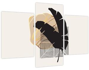 Tablou - Abstracție cu frunze tropicale N⁰4 (90x60 cm)