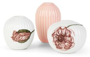 Set 3 vaze mici din porțelan Kähler Design Hammershøi Poppy